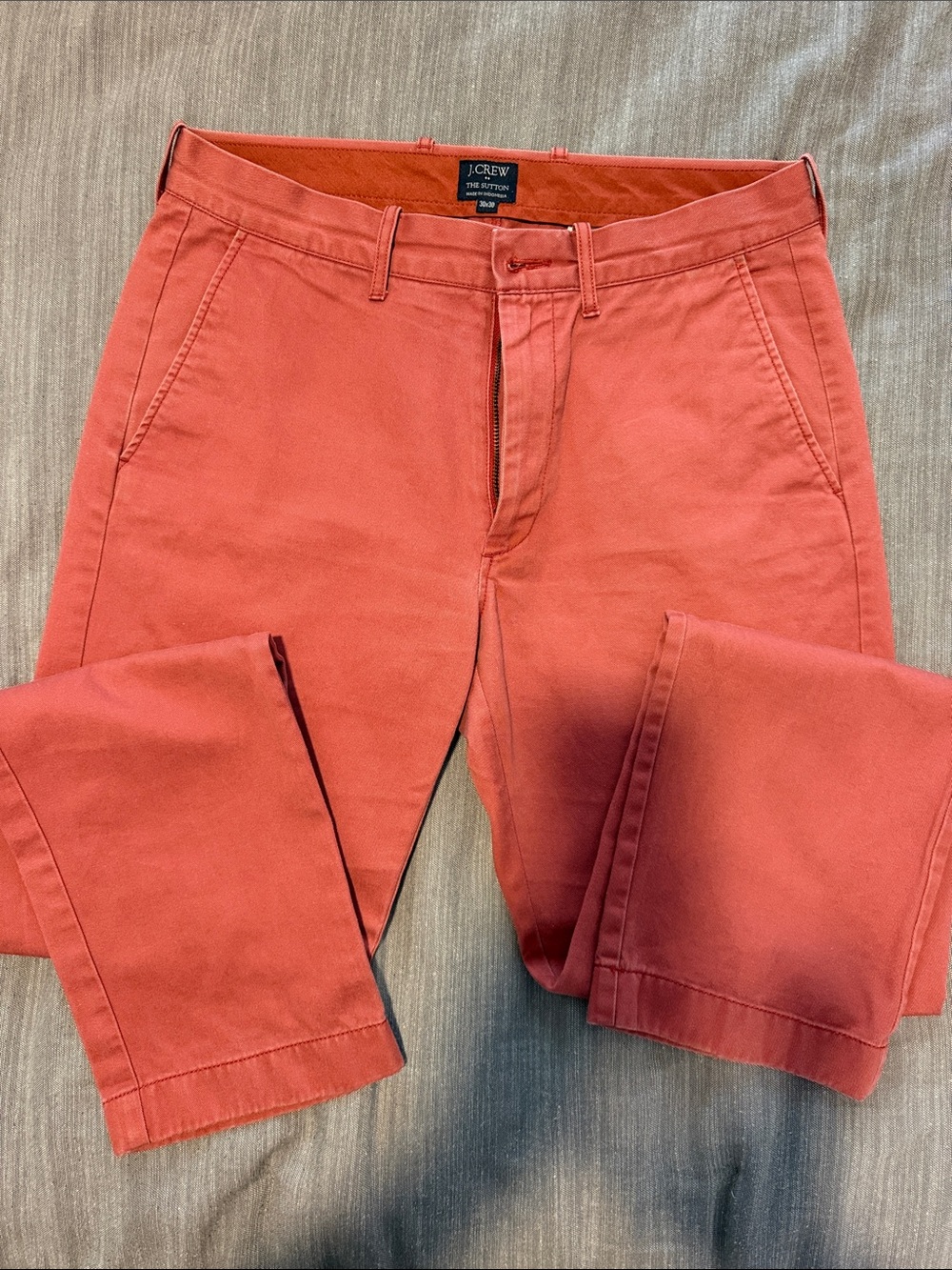 J. Crew Men's Coral-Red Chino Pants